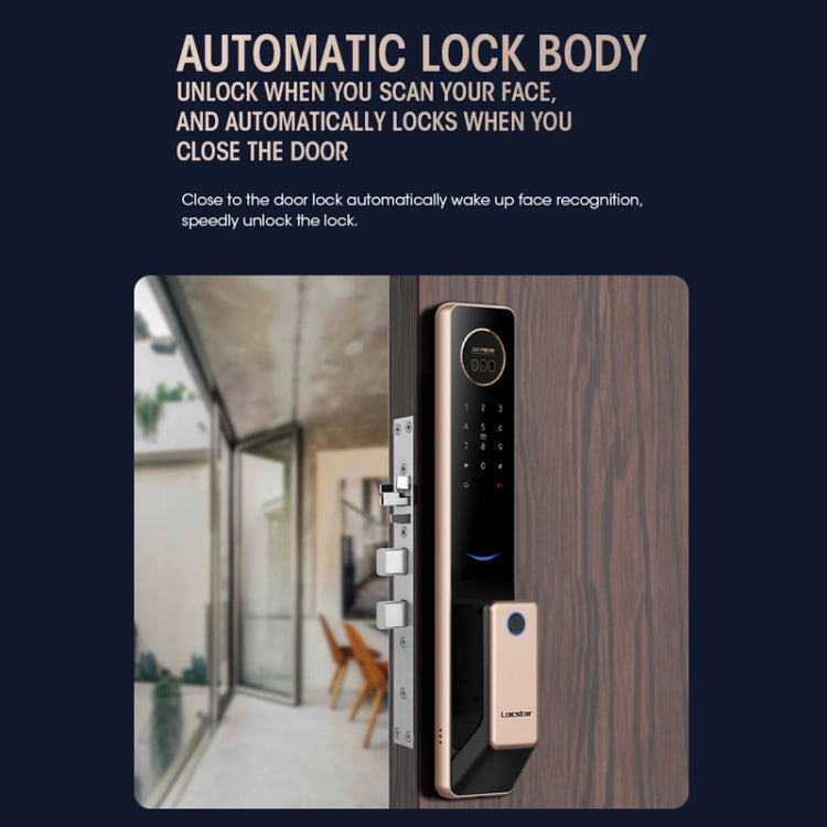 T100A  3D Face Recognition Fingerprint Code Card Digital Door Lock(Space Gray)