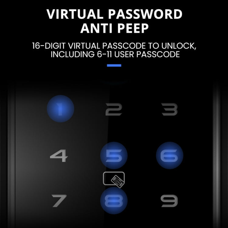 C87 Automatic Fingerprint Lock Entry Door Password Smart Lock(Black)