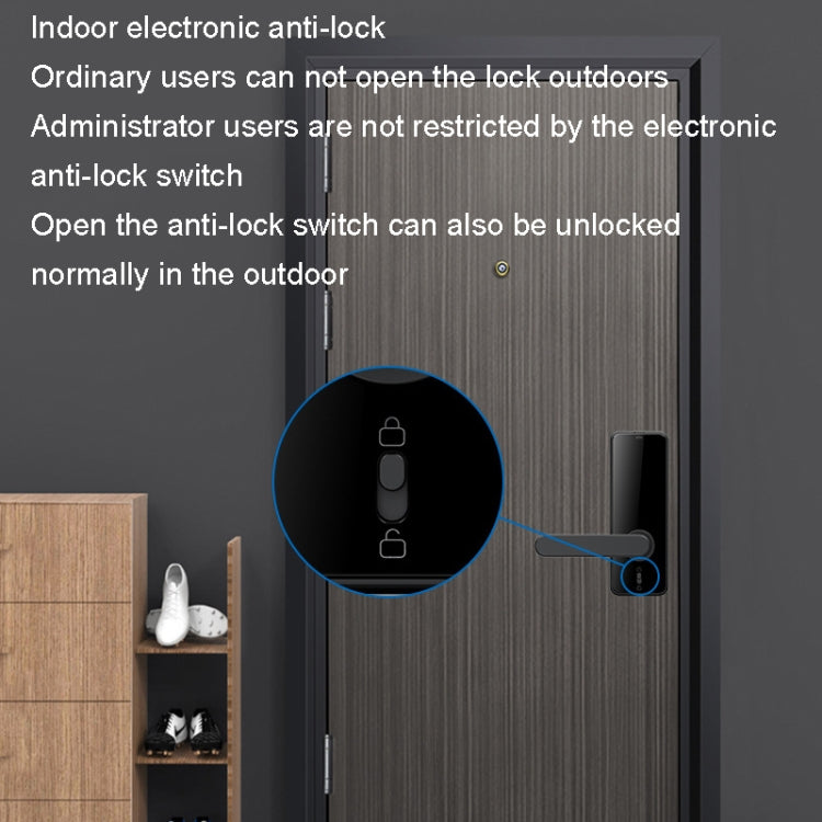 C89 Smart Fingerprint Password Lock Home Indoor Door TUYA System Lock(Black)