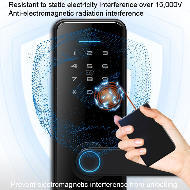 C89 Smart Fingerprint Password Lock Home Indoor Door TUYA System Lock(Black)