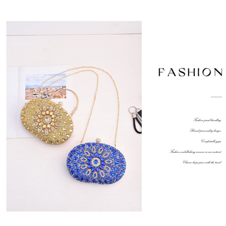 Oval Sunflower Diamond Evening Party Clutch Bag(Gold)