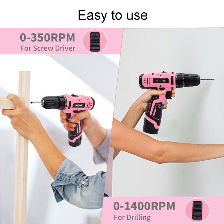 HILDA 12V Cordless Impact Drill Electrical Screwdriver, Plug: EU Plug