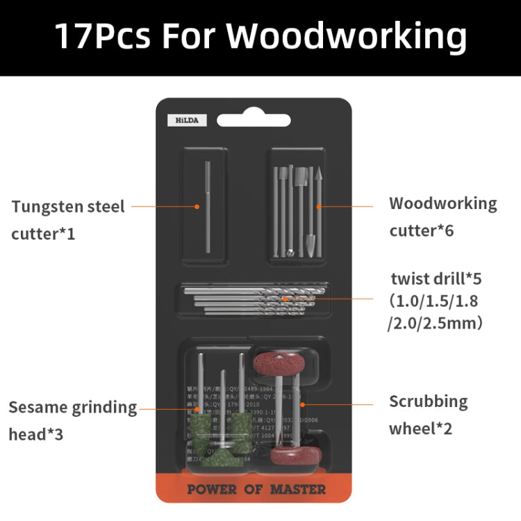 HILDA 17pcs /Set Woodworking Angle Mill Accessories Grinding Accessories Set