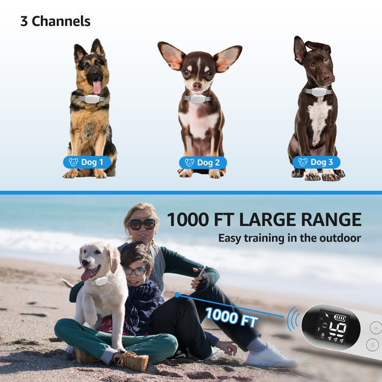 Smart Waterproof Shock Collar For Pets Remote Control Dog Training Device, Size: For-One-Dog(White)