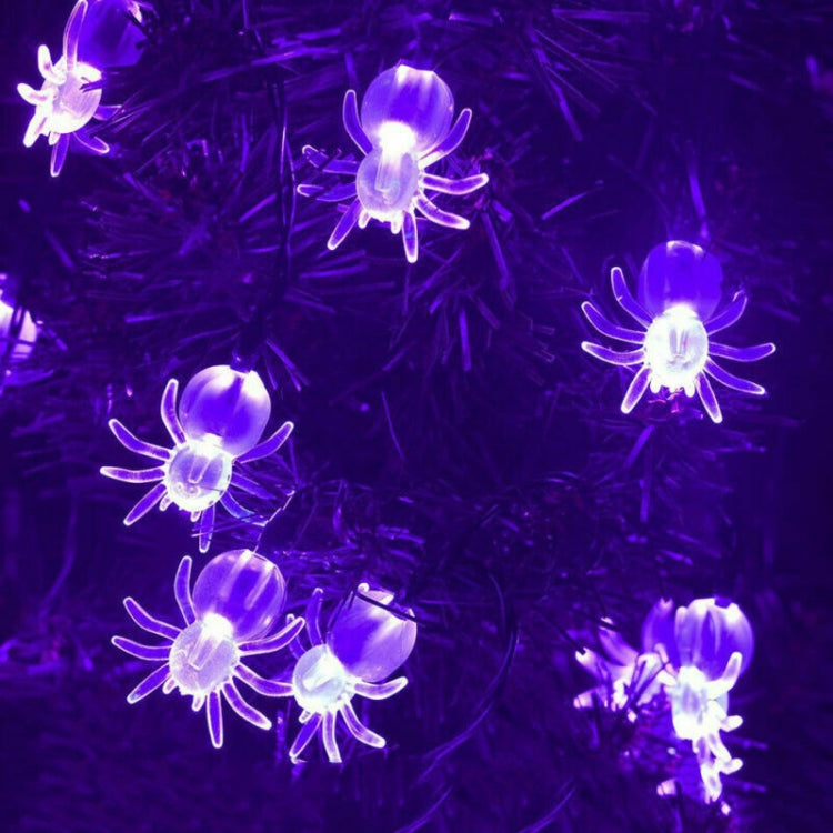 Warm White 1.5m 10LEDs Halloween LED Cartoon Atmosphere Decorative Light String(Purple Spider)