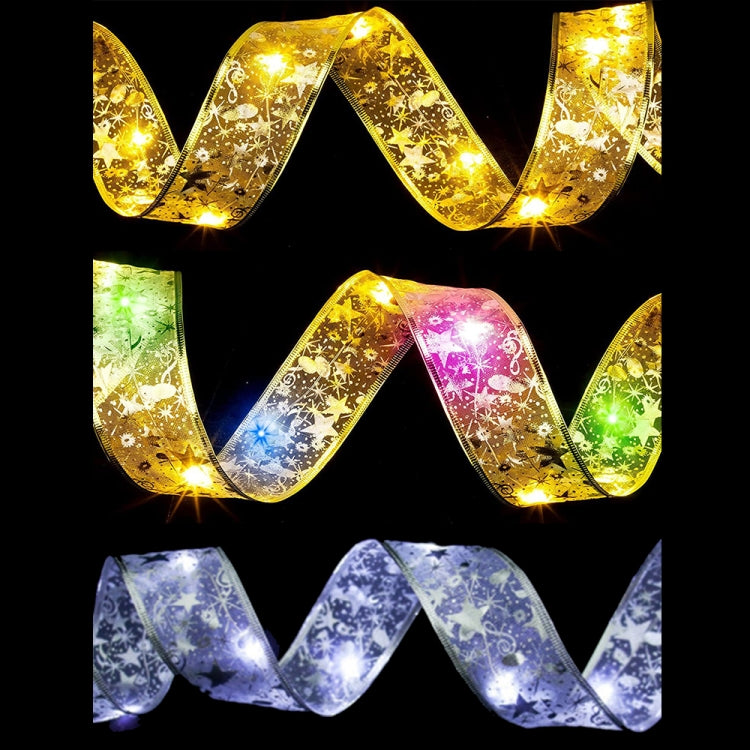 5m 50LEDs with Flash LED Christmas Tree Decoration Bronzing Ribbon Lights(Gold-Warm White)