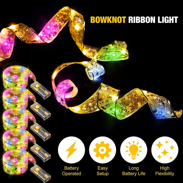 10m 100LEDs USB+Remote LED Christmas Tree Decoration Bronzing Ribbon Lights(Gold-Warm White)