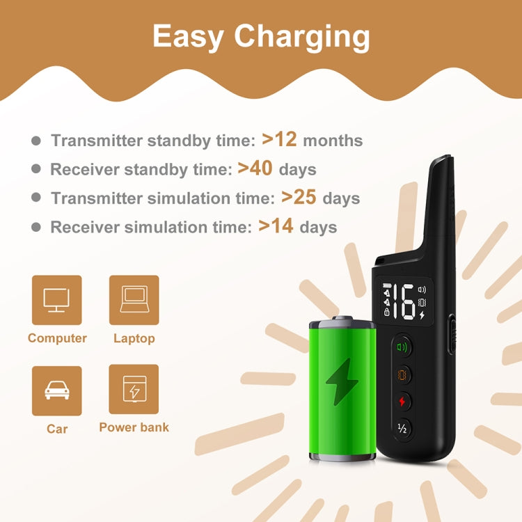 Pet Wrap-around Electric Shock Column Powerful Electronic Training Collar, Style: Receiver + Remote