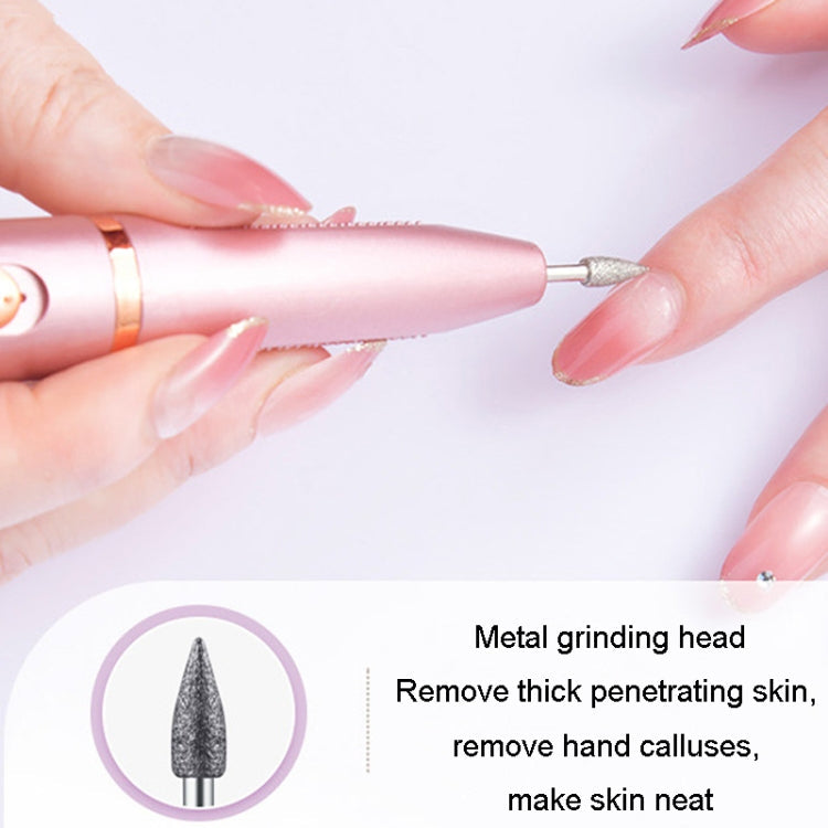 Electrical Nail Polisher Multifunctional Nail Polish Remover Pen Nail Sharpener(Rose Gold)