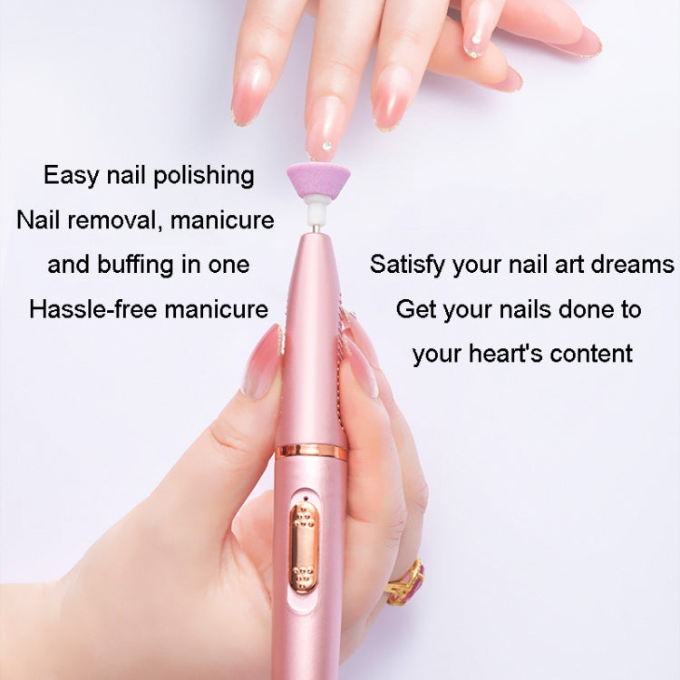 Electrical Nail Polisher Multifunctional Nail Polish Remover Pen Nail Sharpener(Rose Gold)