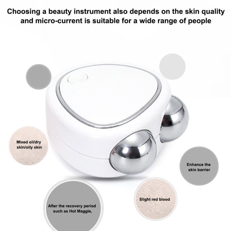 Mini Micro-Current Beauty Instrument Facial Lift Rejuvenating Device Massage Slimming Machine, Style: Acrylic Package(White)