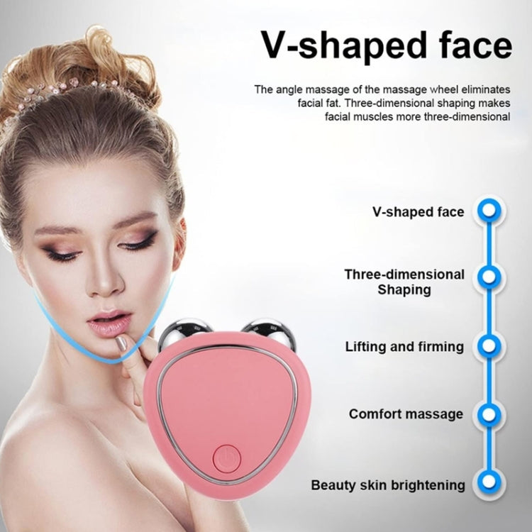 Mini Micro-Current Beauty Instrument Facial Lift Rejuvenating Device Massage Slimming Machine, Style: Acrylic Package(Pink)