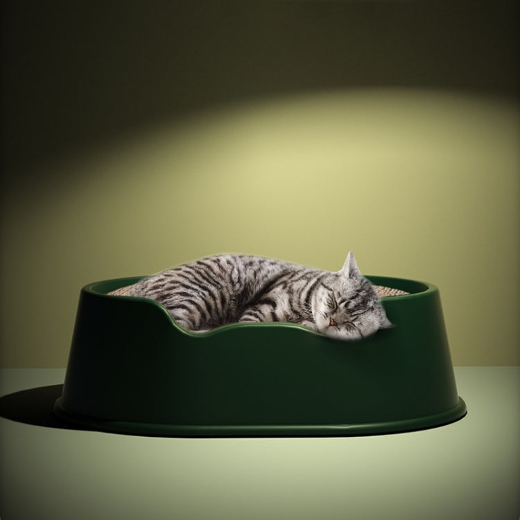 Open Litter Pan Large Capacity Plastic Pet Kennel, Model: Round Green