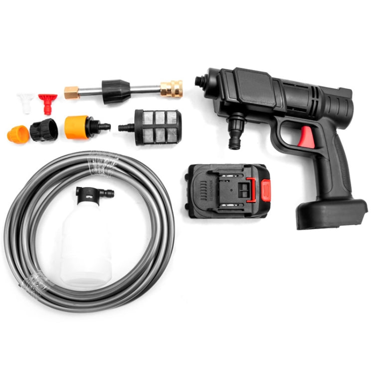 HILDA 21V High Pressure Water Torch Lithium Car Washer Plastic Package, Model: UK Plug + 1 Battery