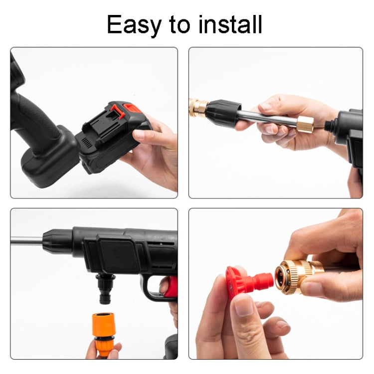 HILDA 21V High Pressure Water Torch Lithium Car Washer Plastic Package, Model: UK Plug + 1 Battery