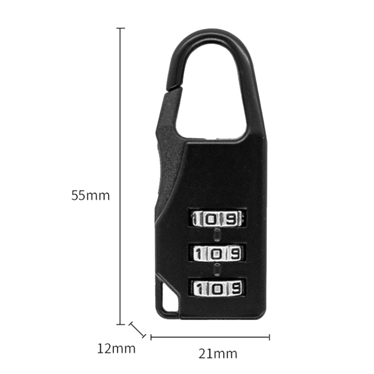 Outdoor Travel Backpack Password Hanging Lock Zinc Alloy Suitcase Anti-theft Lock(Black)