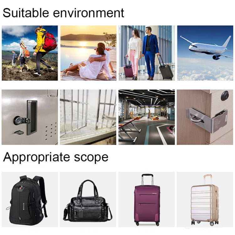 Outdoor Travel Backpack Password Hanging Lock Zinc Alloy Suitcase Anti-theft Lock(Black)
