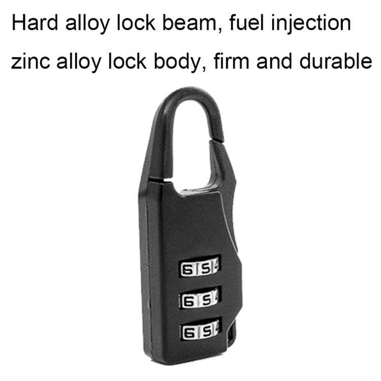 Outdoor Travel Backpack Password Hanging Lock Zinc Alloy Suitcase Anti-theft Lock(Black)