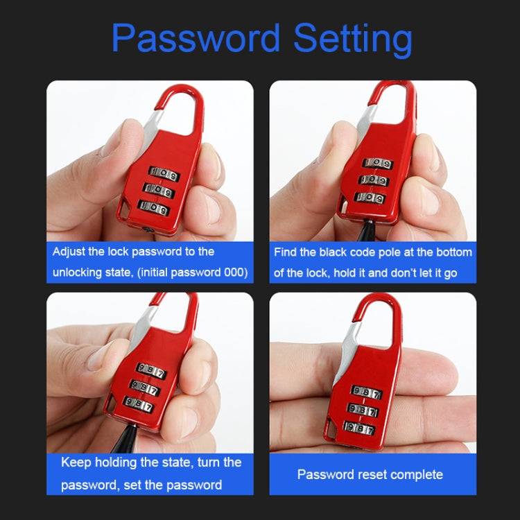 Outdoor Travel Backpack Password Hanging Lock Zinc Alloy Suitcase Anti-theft Lock(Silver)