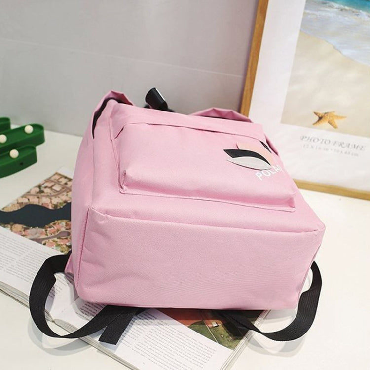 Canvas Shoulder Bag Large Capacity Student Travel Backpack(Pink)