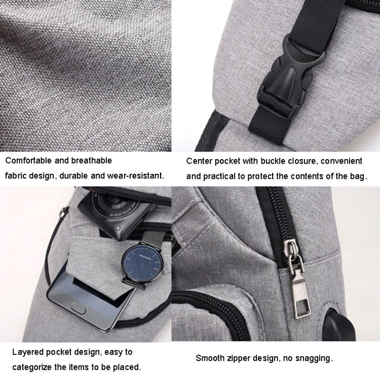 MeiJieLuo Simple Men Chest Bag Sports Youth Shoulder Crossbody Bag(Black)