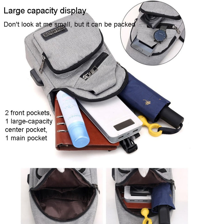 MeiJieLuo Simple Men Chest Bag Sports Youth Shoulder Crossbody Bag(Black)