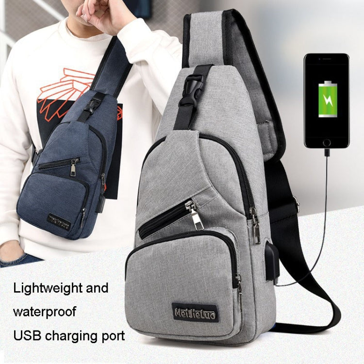 MeiJieLuo Simple Men Chest Bag Sports Youth Shoulder Crossbody Bag(Black)