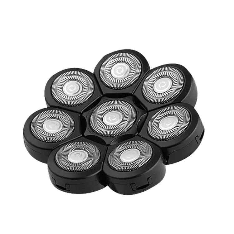 Universal Wet Dry Electric Shavers Replacement Blade Head, Spec:  8 Blades Head Black