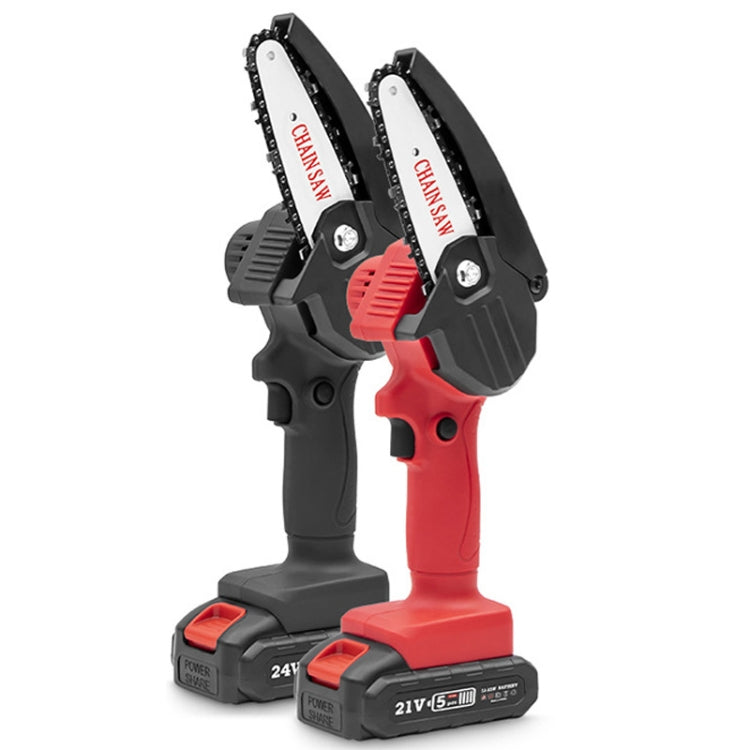 HILDA Rechargeable Cordless Mini Electrical Chain Saw Logging Tools Plastic Package, Model: US Plug With 1 Battery Red