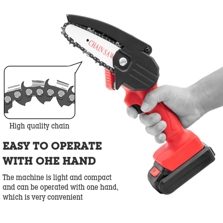 HILDA Rechargeable Cordless Mini Electrical Chain Saw Logging Tools Plastic Package, Model: EU Plug With 1 Battery Black