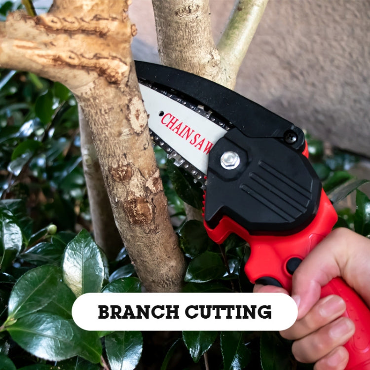 HILDA Rechargeable Cordless Mini Electrical Chain Saw Logging Tools Plastic Package, Model: US Plug With 1 Battery Black