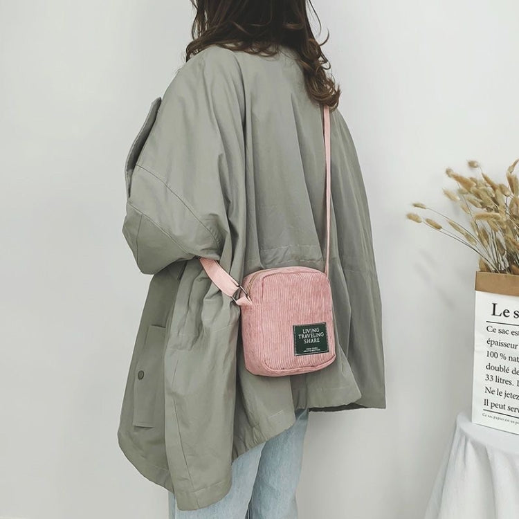 Casual Crossbody Versatile Shoulder Bag Simple Striped Velvet Small Square Bag(Grey)