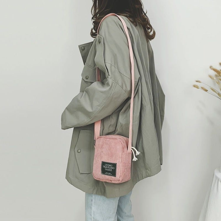 Casual Crossbody Versatile Shoulder Bag Simple Striped Velvet Small Square Bag(Grey)