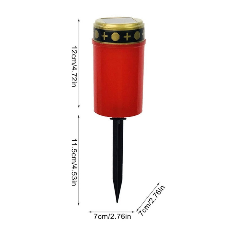 Solar Induction Graves Light Outdoor Waterproof LED Candle Light, Spec: With Ground Nails White