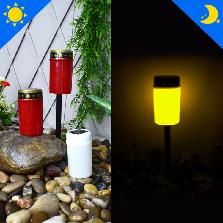 Solar Induction Graves Light Outdoor Waterproof LED Candle Light, Spec: With Ground Nails Red