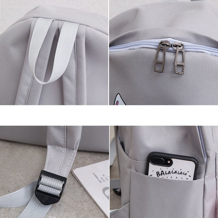 4pcs /Set Student Schoolbag Casual Outdoor Traveling Shoulder Bag(Pink)