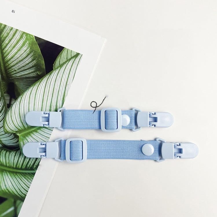 School Bag Shoulder Strap Clip Adjustable Elasticity Anti-Falling Clip For Children Overalls(Blue)