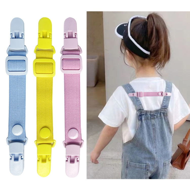 School Bag Shoulder Strap Clip Adjustable Elasticity Anti-Falling Clip For Children Overalls(Blue)