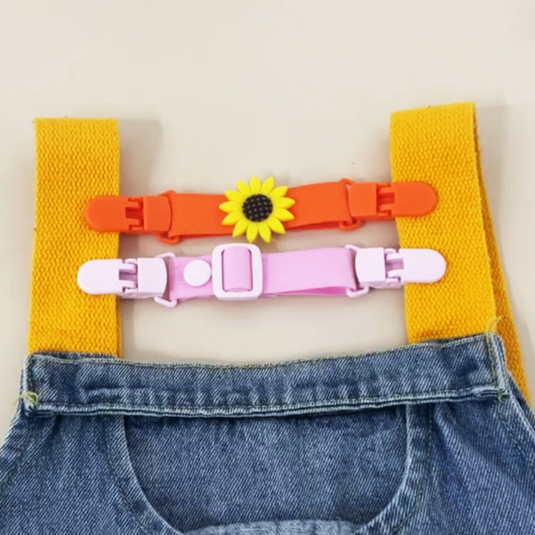School Bag Shoulder Strap Clip Adjustable Elasticity Anti-Falling Clip For Children Overalls(Blue)