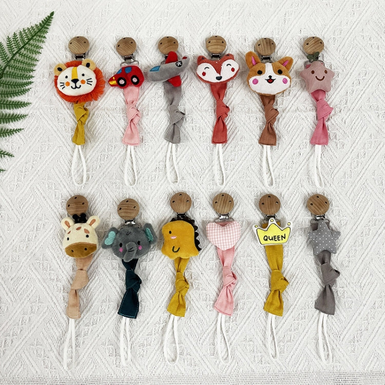 Animal Head Pacifier Chain Newborn Pacifier Clip, Style: Crown