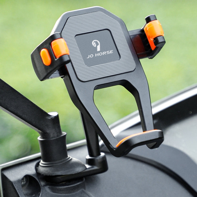 JO HORSE Aluminum Alloy Bicycle Riding Mobile Phone Navigation Roller Fixed Bracket, Color: Titanium Handlebar