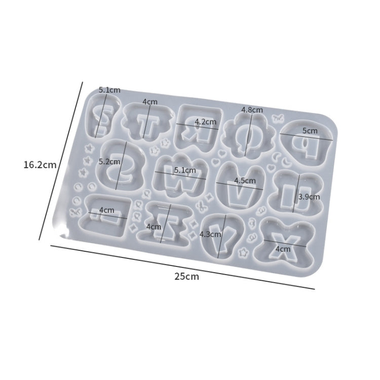 Crystal Epoxy Resin Lace Letter Mold Symbol Pendant Silicone Mold, Spec: 02