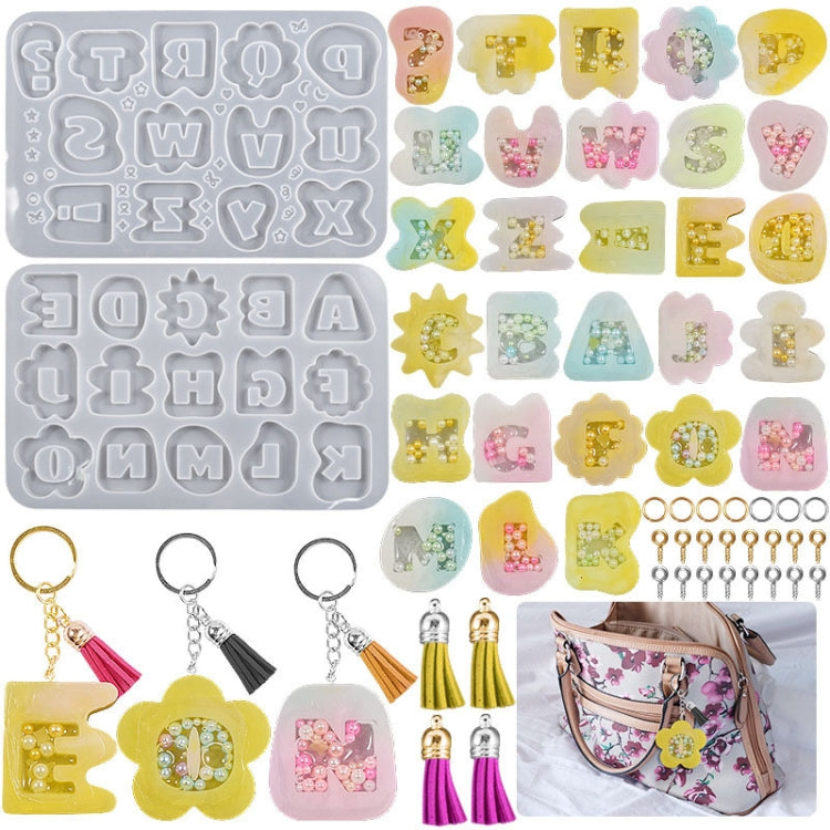 Crystal Epoxy Resin Lace Letter Mold Symbol Pendant Silicone Mold, Spec: 01