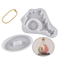 Crystal Epoxy Resin Christmas Tree Silicone Mold With 10pcs Gold Bead Chain