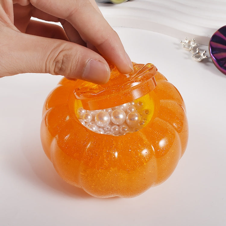 DIY Crystal Epoxy Pumpkin Storage Box Mold Halloween Silicone Mold(Cover+Base Combination)