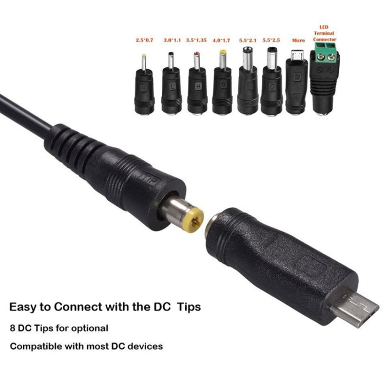 30W USB Interface Adjustable Power Adapter With Power Monitoring LED Light, Specification: EU Plug