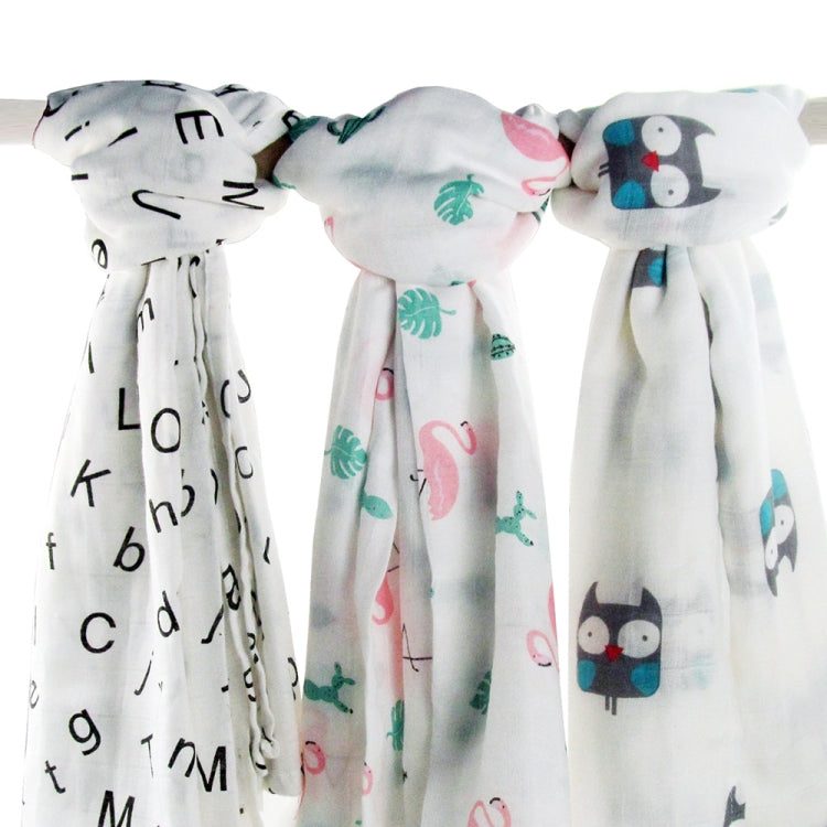 Cartoon Baby Soft Gauze Quilt Swaddle Cotton Bath Towel 117 X 117cm, Style: Blue Elephant