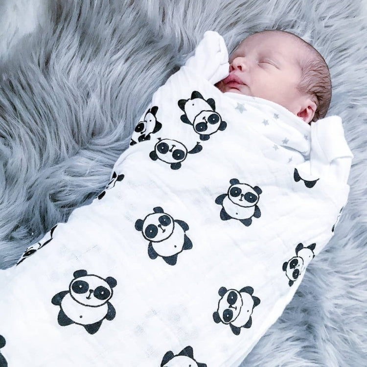 Cartoon Baby Soft Gauze Quilt Swaddle Cotton Bath Towel 117 X 117cm, Style: Blue Elephant