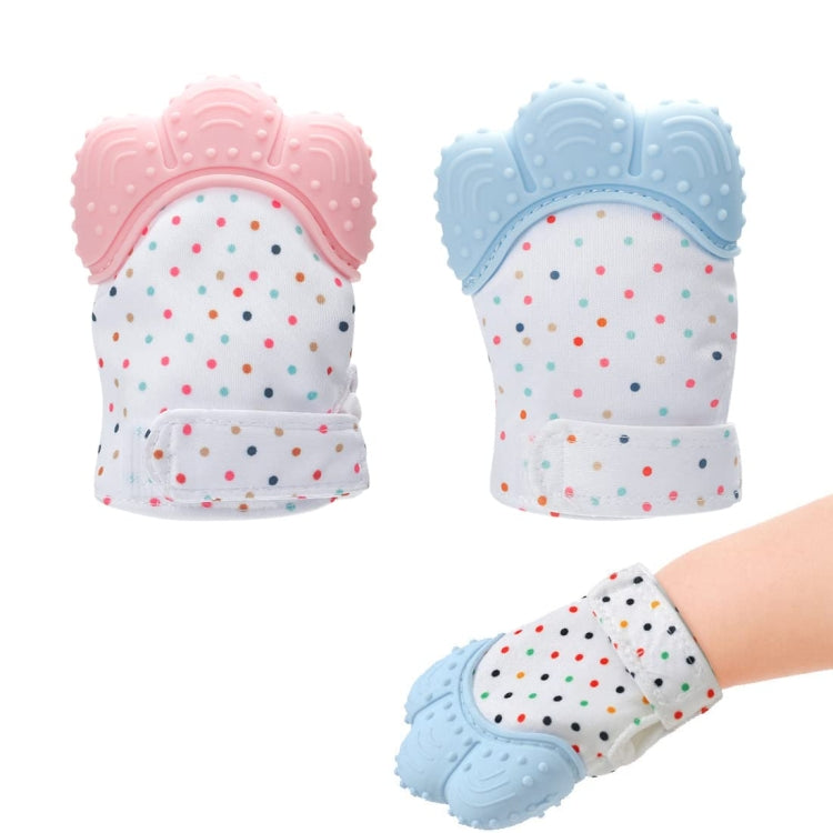 Baby Teething Gloves Anti-bite Silicone Teething Ring Toys(Pink)
