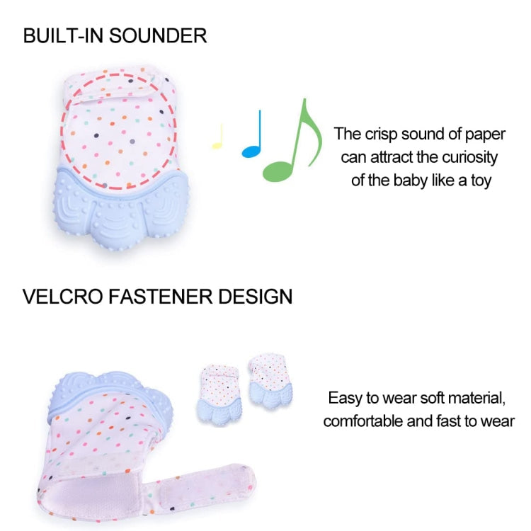 Baby Teething Gloves Anti-bite Silicone Teething Ring Toys(Pink)